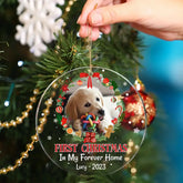 Premier Noël dans ma maison éternelle - Ornement acrylique photo personnalisé pour les amoureux des animaux de compagnie